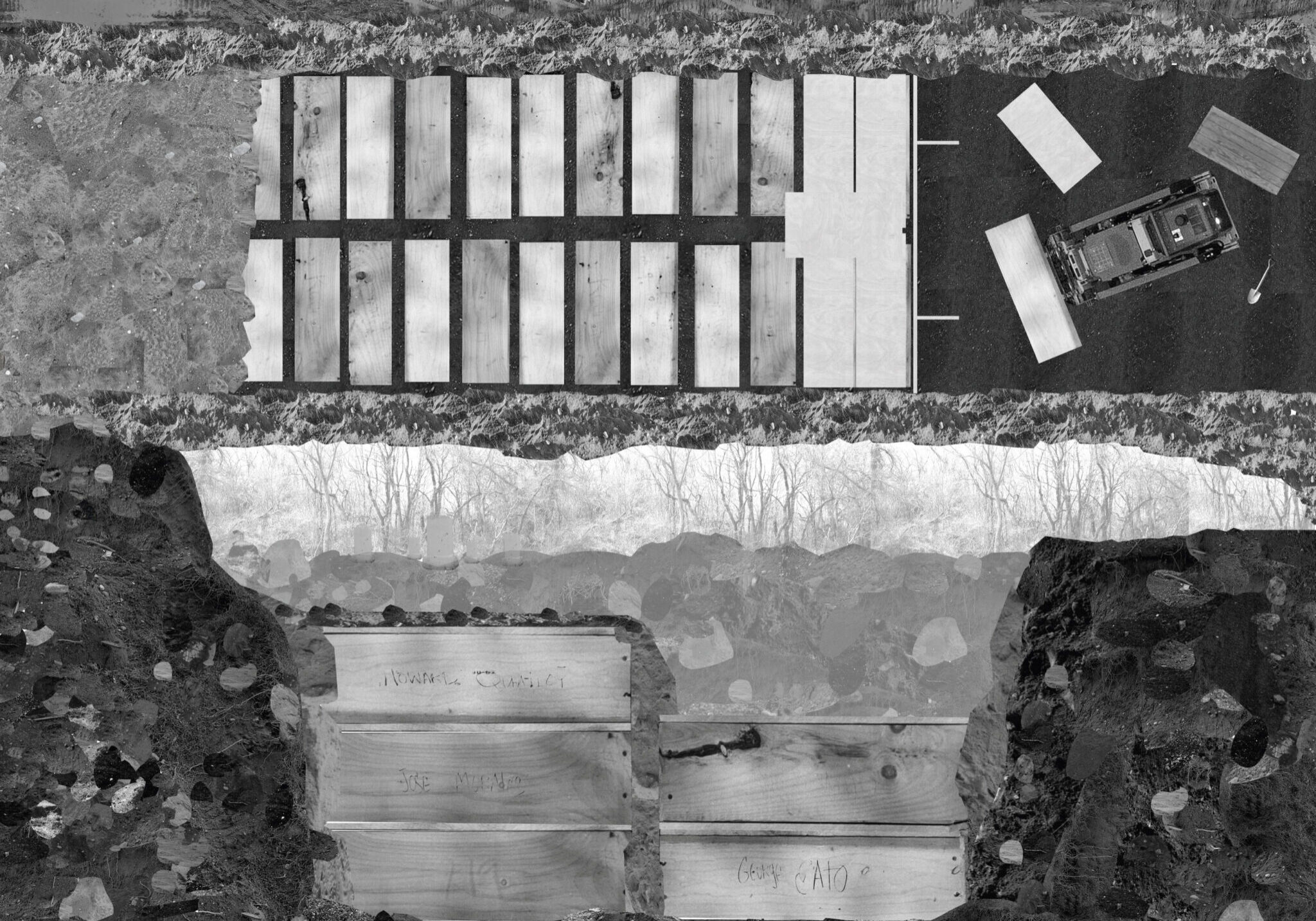 Existing burial on Hart Island
